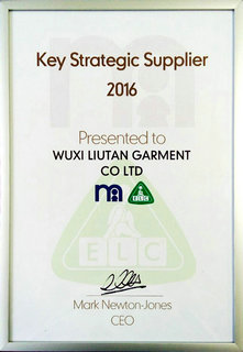 今日頭條！劉潭服裝被評(píng)為&ldquo;Key Strategic Supplier 2016&rdquo;